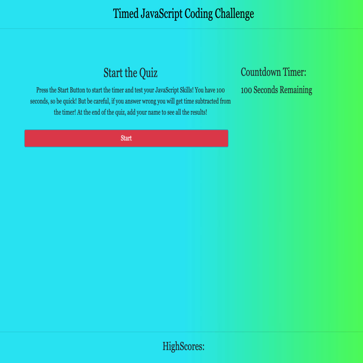 JavaScript Coding Quiz Image